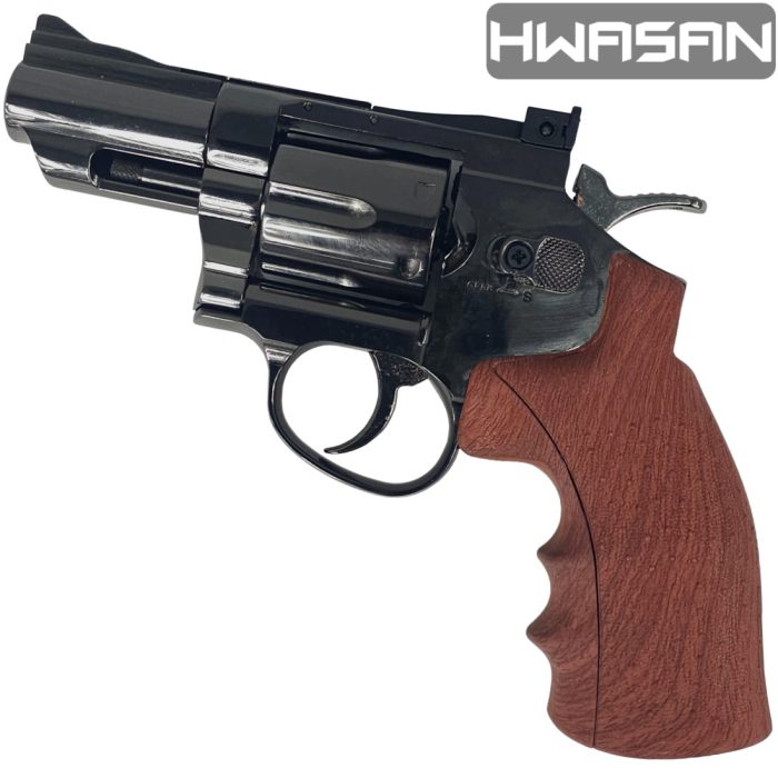 HWASAN 2.5 Inch Revolver - CO2 Foam Dart Blaster - Dark Chrome (FSC1002BRW2)