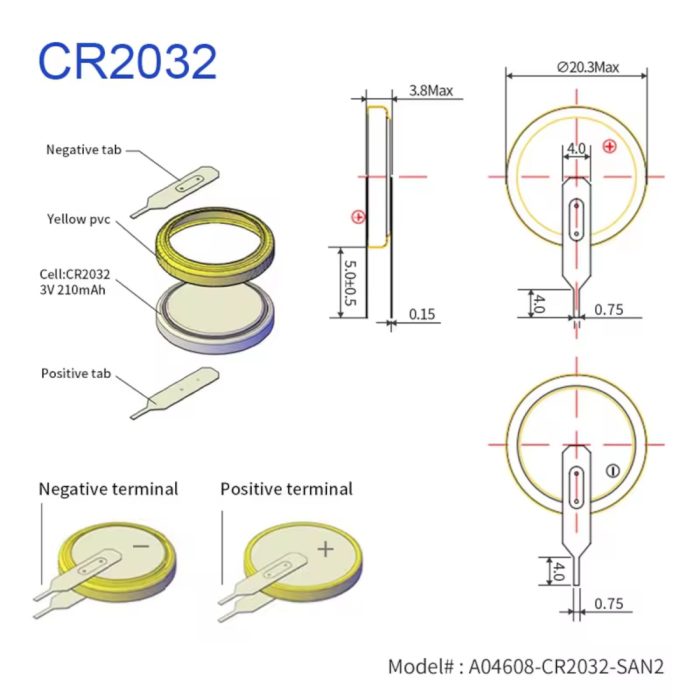 PKCELL CR2032 3V 210 mAh Lithium Button Battery (Single)