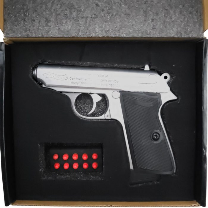 007's Walther PPK Manual Springer - Gel/Foam dart Blaster Replica - Silver