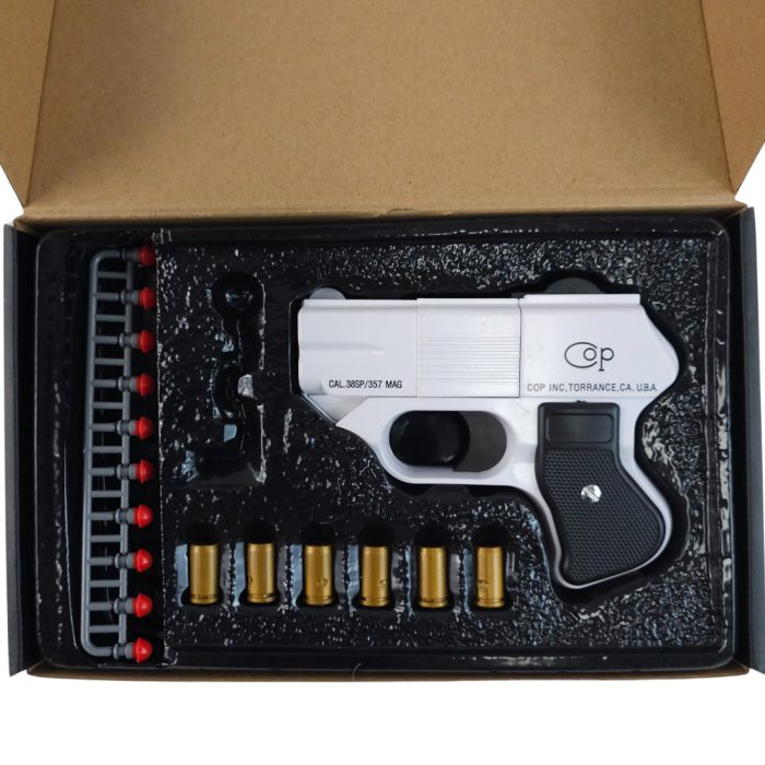 COP 357 Four Barrel Dart Firing Toy Pistol - White and Black