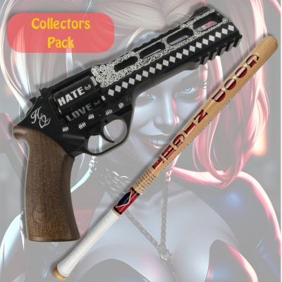 “Harley Quinn” Collectors Pack – Laser Engraved Chiappa Rhino Revolver and Goodnight Bat