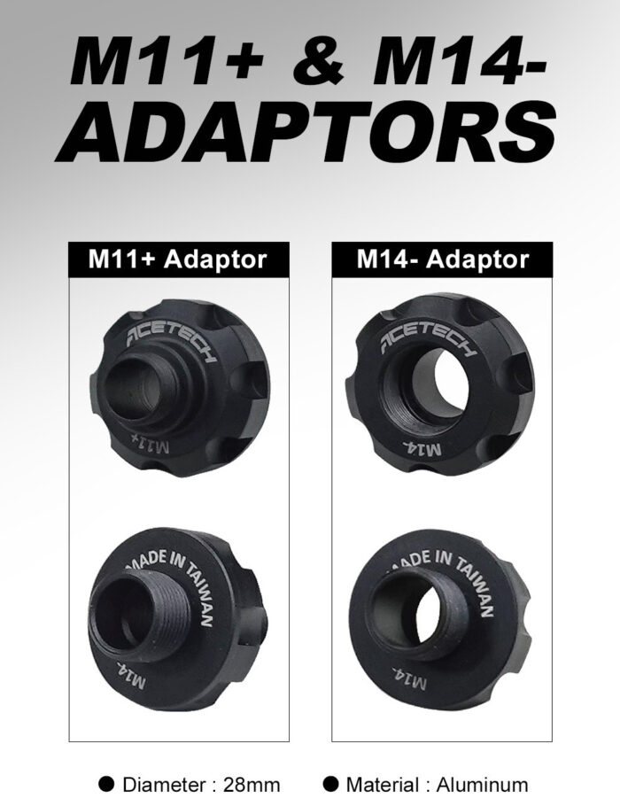 Acetech Thread Adaptor AceTech Brighter C Tracer Unit Adaptors M14- and M11+