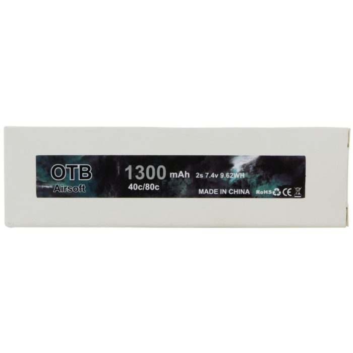 OTB 1300mah 7.4v Li-Po Gel Blaster Battery Mini Tamiya plug