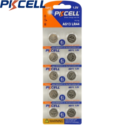 PKCELL LR44 (AG13) Lithium Button Battery (Ten Pack)