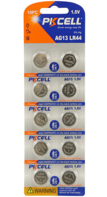 PKCELL LR44 (AG13) Lithium Button Battery (Ten Pack)