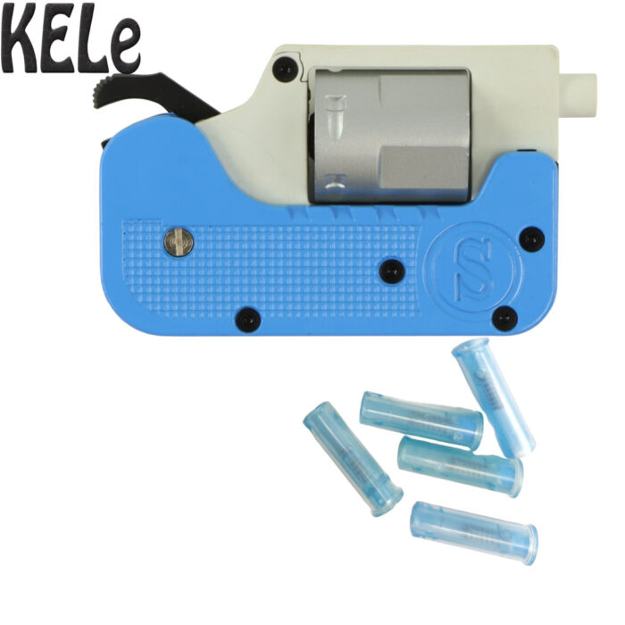 KELe Ghost Folding SWITCH GUN 5 Shot Dart Revolver - Blue/White