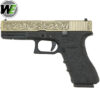We Tech Floral Engraved Glock 17 Gen 3 GBB Pistol Gel Blaster - Gold and Black