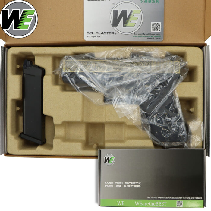 We Tech Floral Engraved Glock 17 Gen 3 GBB Pistol Gel Blaster - Gold and Black