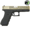 We Tech Floral Engraved Glock 17 Gen 3 GBB Pistol Gel Blaster - Gold and Black