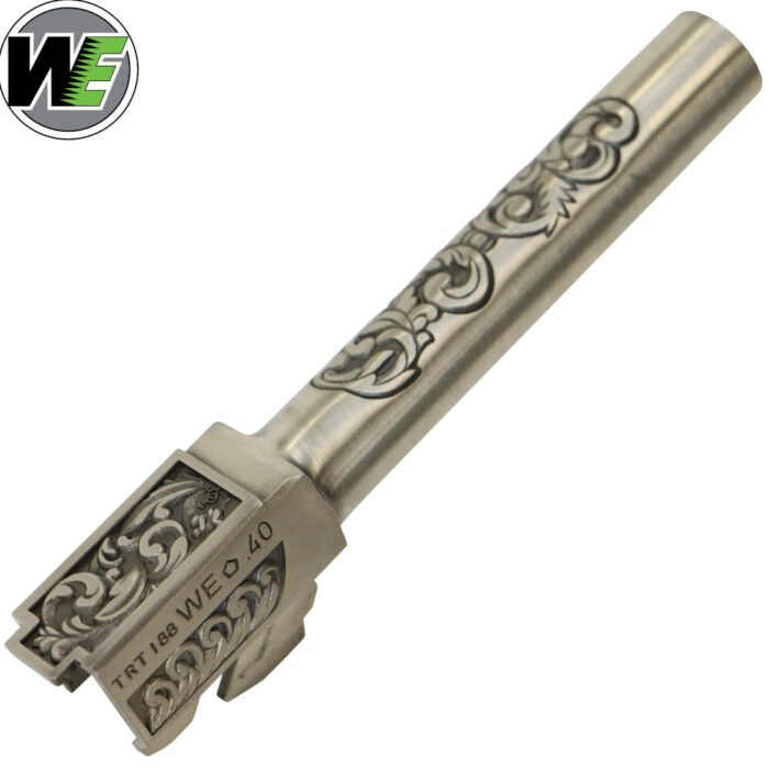 We Tech Floral Engraved Glock 17 Gen 3 GBB Pistol Gel Blaster - Gold and Black
