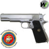 We Tech MEU M1911-A1 SOC GBB Gel Blaster Pistol - Brushed Silver