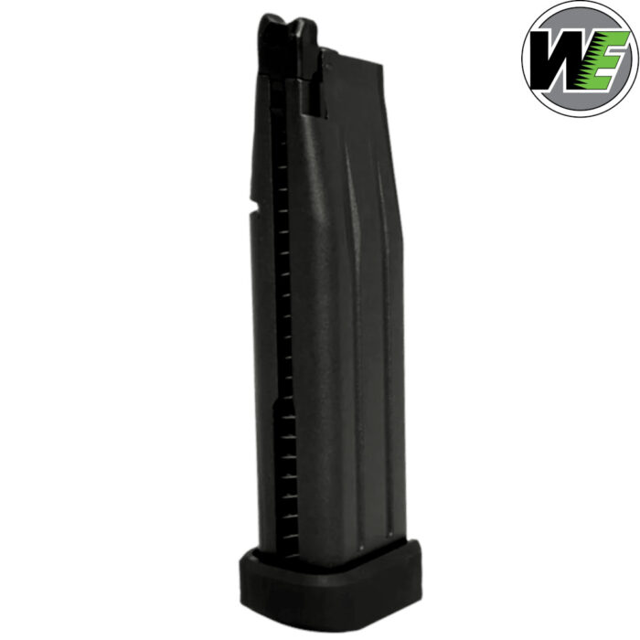 We Tech Silver and Black Hi-Capa 5.1 T-Rex IPSC Competition GBB Gel Blaster Pistol