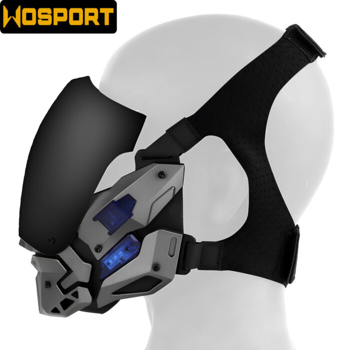 Wosport Silver LED Cyberpunk Night Mask