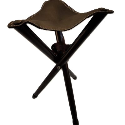 Genuine Leather & Wood Folding Tripod Stool – HS-903