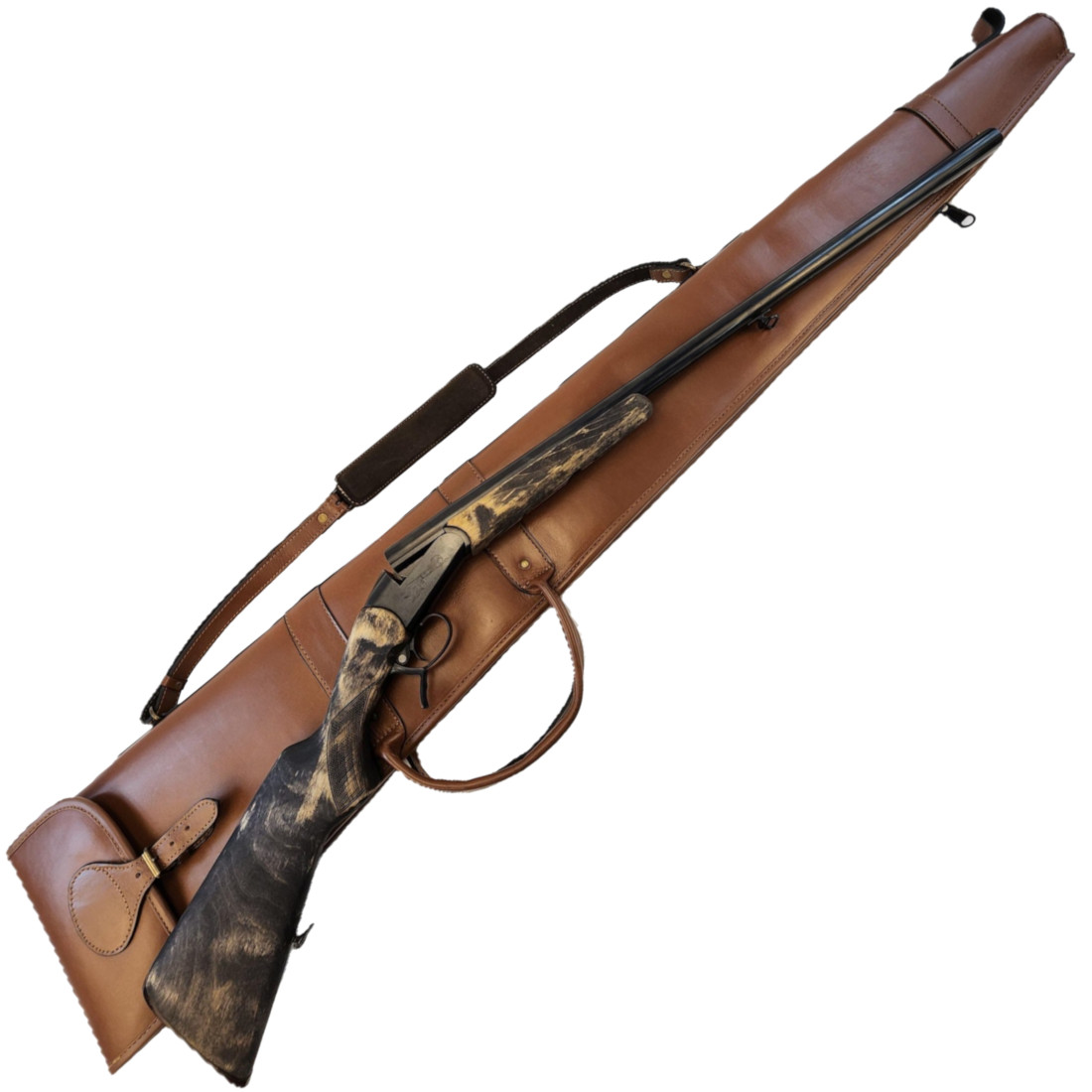USA GUN MASTERS Premium Leather Rifle Carrying Case – Hunting, Shooting, Firearm Protection (Right Hand, Single Rifle)