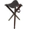 Genuine Leather & Wood Folding Tripod Stool – HS-903