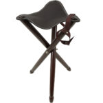 Genuine Leather & Wood Folding Tripod Stool – HS-903