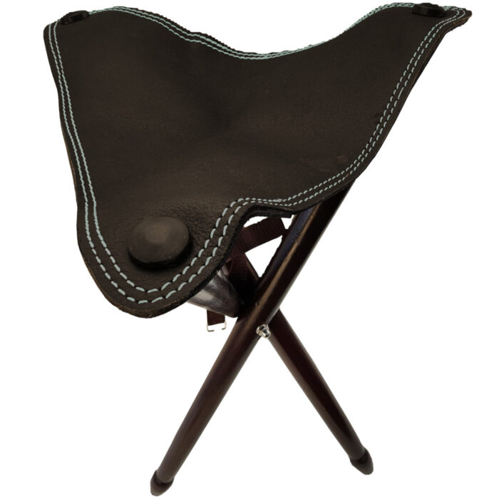 Genuine Leather & Wood Folding Tripod Stool – HS-903