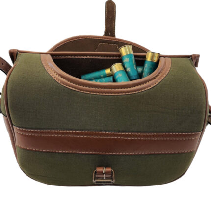Green Canvas Shotgun Cartridge Ammo Bag