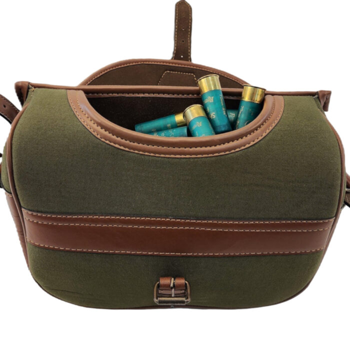 Green Canvas Shotgun Cartridge Ammo Bag