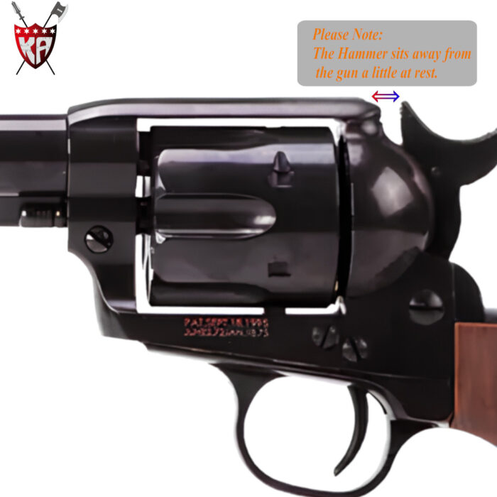 King Arms Black SAA Colt 45 Peacemaker Green Gas Gel Blaster Revolver - Long Barrel