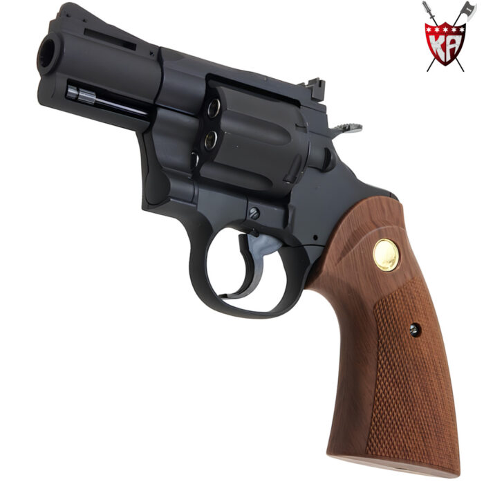 King Arms Python 357 - 2.5 Inch Green Gas Collector’s Gel Blaster Revolver – Black
