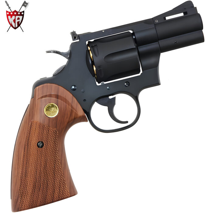 King Arms Python 357 - 2.5 Inch Green Gas Collector’s Gel Blaster Revolver – Black