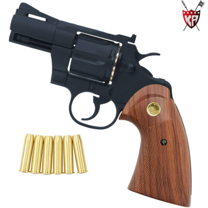 King Arms Python 357 - 2.5 Inch Green Gas Collector’s Gel Blaster Revolver – Black