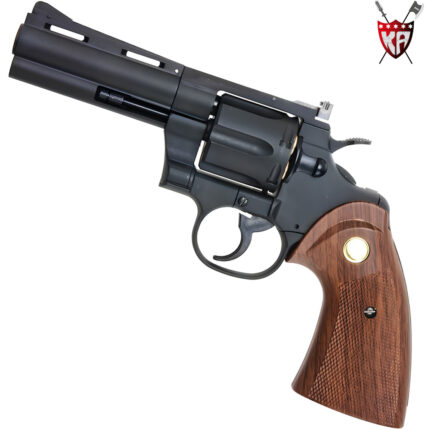 King Arms Python 357 - 4 Inch Green Gas Collector’s Gel Blaster Revolver – Black