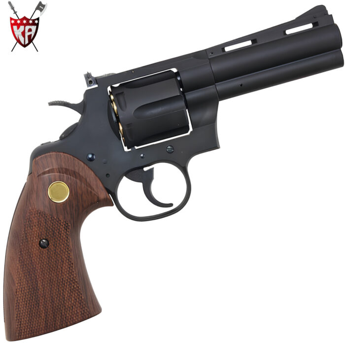 King Arms Python 357 - 4 Inch Green Gas Collector’s Gel Blaster Revolver – Black