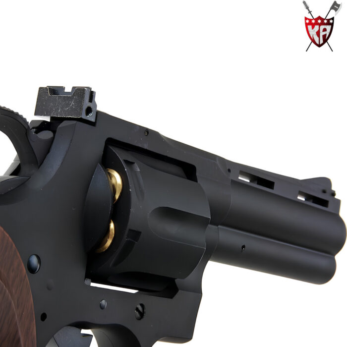 King Arms Python 357 - 4 Inch Green Gas Collector’s Gel Blaster Revolver – Black