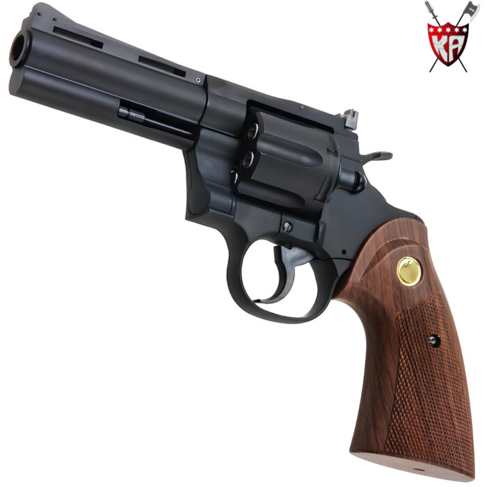 King Arms Python 357 - 4 Inch Green Gas Collector’s Gel Blaster Revolver – Black