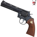 King Arms Python 357 - 6 Inch Green Gas Collector’s Gel Blaster Revolver – Black
