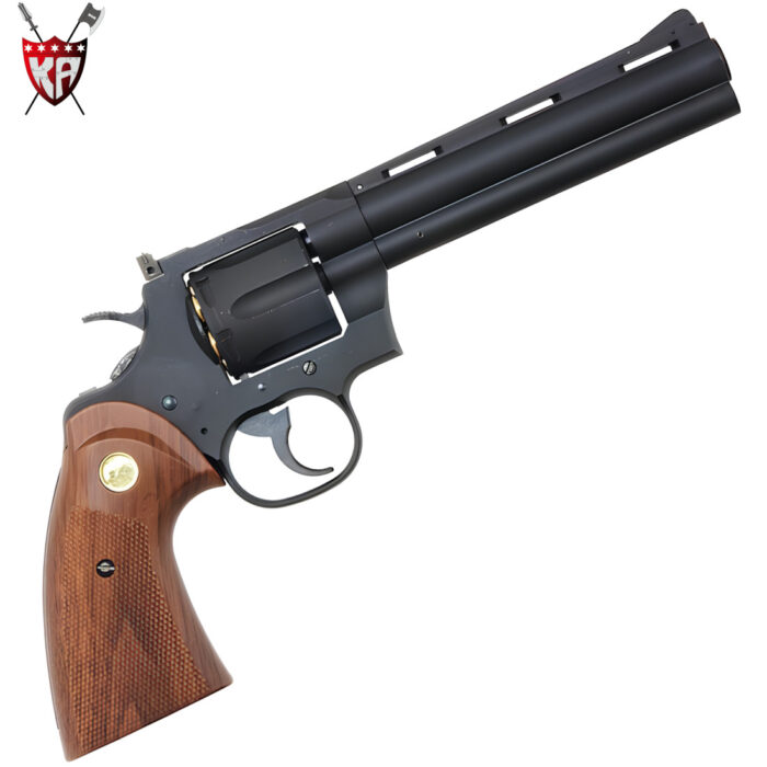 King Arms Python 357 - 6 Inch Green Gas Collector’s Gel Blaster Revolver – Black