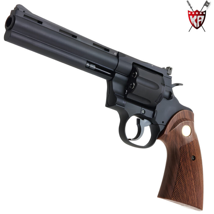 King Arms Python 357 - 6 Inch Green Gas Collector’s Gel Blaster Revolver – Black