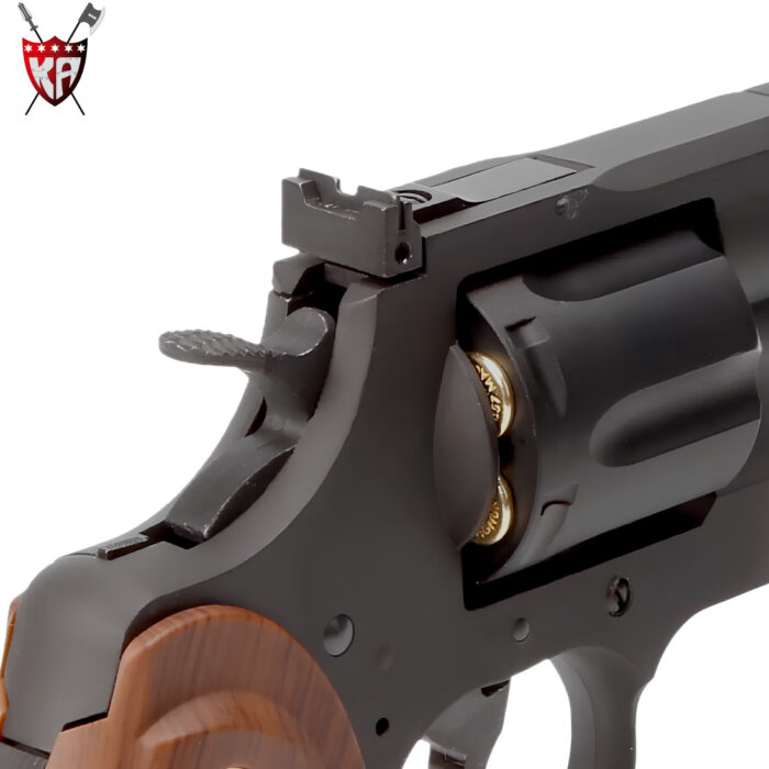 King Arms Python 357 - 6 Inch Green Gas Collector’s Gel Blaster Revolver – Black