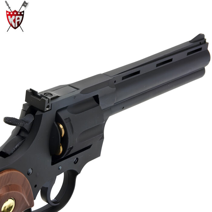 King Arms Python 357 - 6 Inch Green Gas Collector’s Gel Blaster Revolver – Black