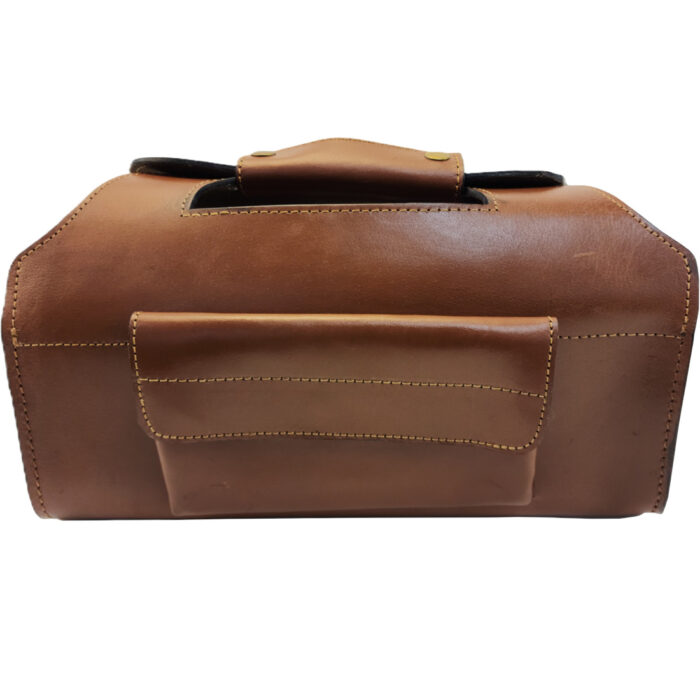 Shotgun Cartridge Ammo Leather Bag with Side Pocket