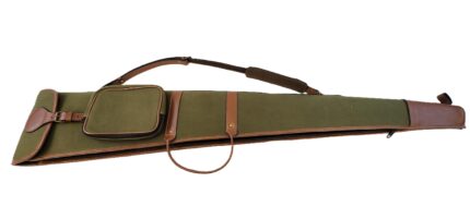 front view of Premium Canvas Rifle Bag with Leather Trim