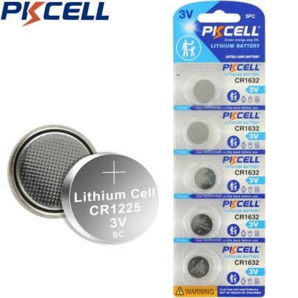 PKCELL CR1632 3V Lithium Manganese Dioxide Button Battery (5 Pack)
