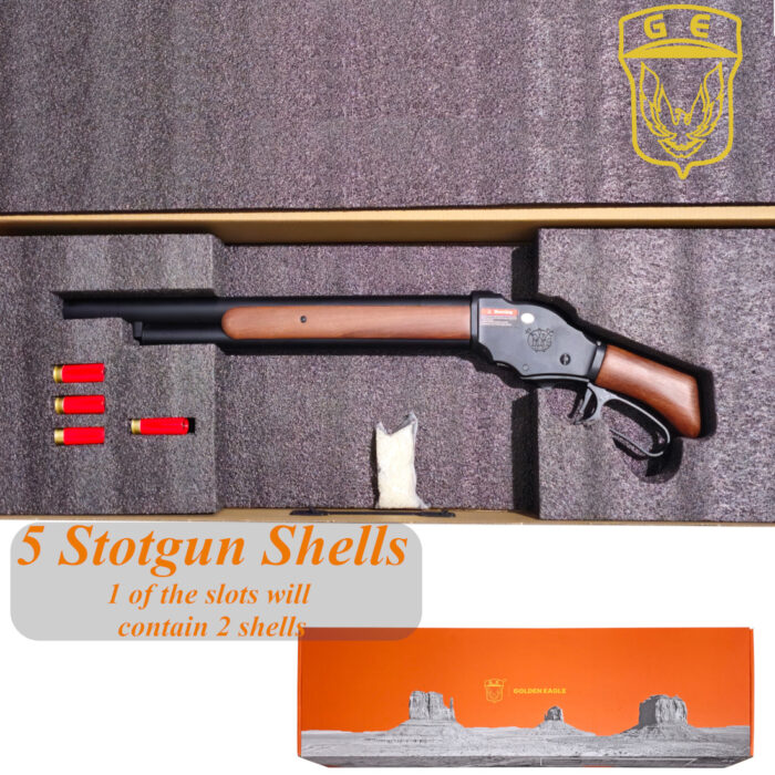 GE 1887 Winchester Green Gas Shotgun Shell Ejecting Gel Blaster - Black
