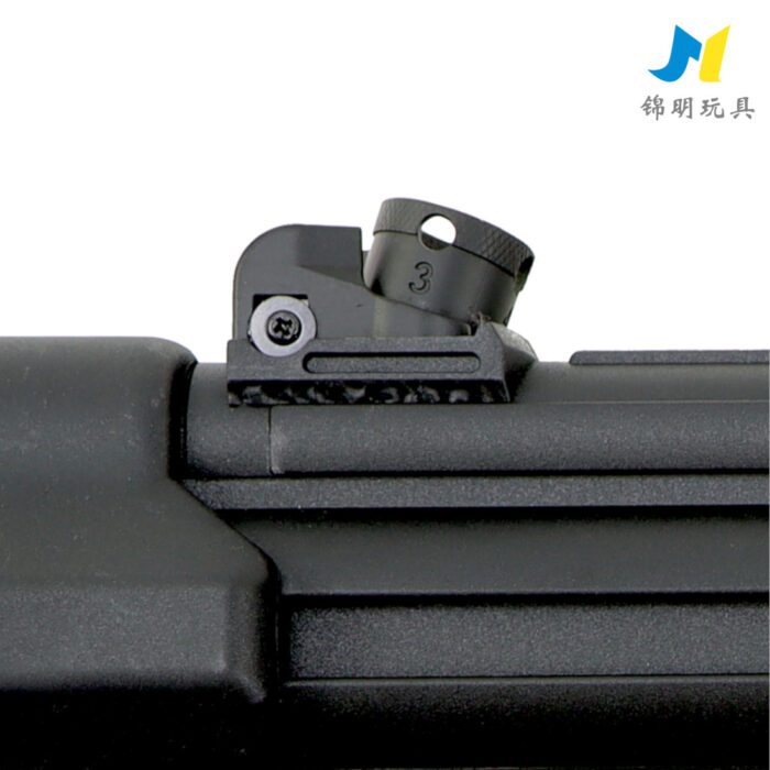 JM MP5K PDW AEG Gel Blaster — compact black PDW-style replica shown with magazine coupler attached and included 7.4V battery