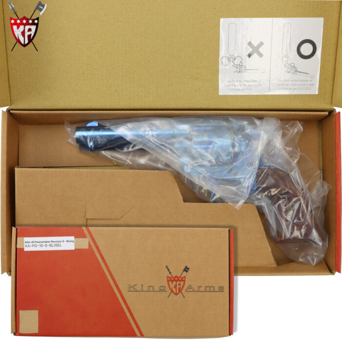 King Arms Blue SAA Colt 45 Peacemaker Green Gas Gel Blaster Revolver - Standard
