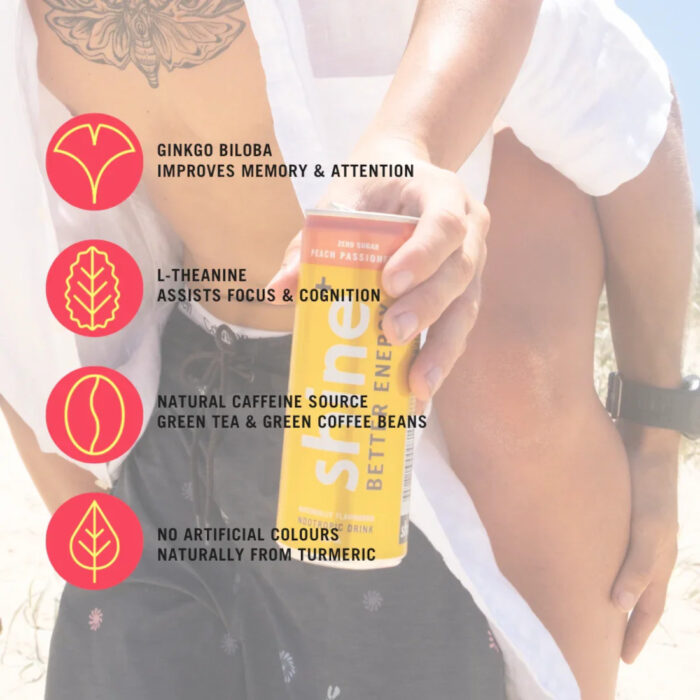 Shine Peach Passionfruit Nootropic Energy Drink - 250ml