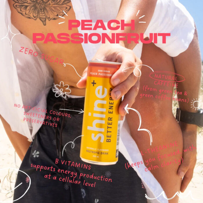 Shine Peach Passionfruit Nootropic Energy Drink - 250ml