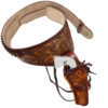 Classic Western Leather Gun Belt - Light Ornate Cowboy Design