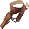 Classic Western Leather Gun Belt - Light Ornate Cowboy Design