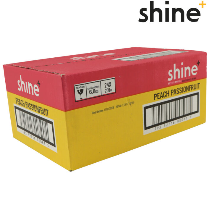 Shine Case Peach Passionfruit Nootropic Energy Drink - 24x250ml