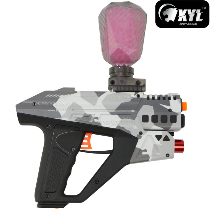 XYL ZP2 Grey Camo Hopper Fed Sci-Fi Gel Blaster Pistol