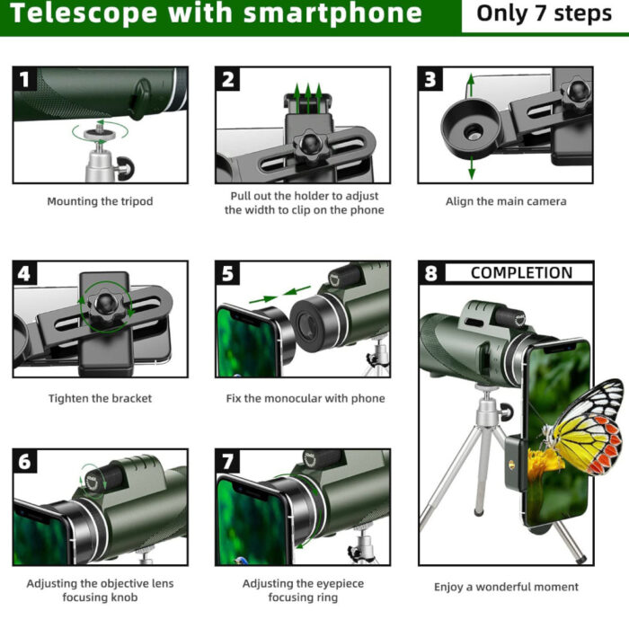 80X100 Zoom Monocular Telescope
